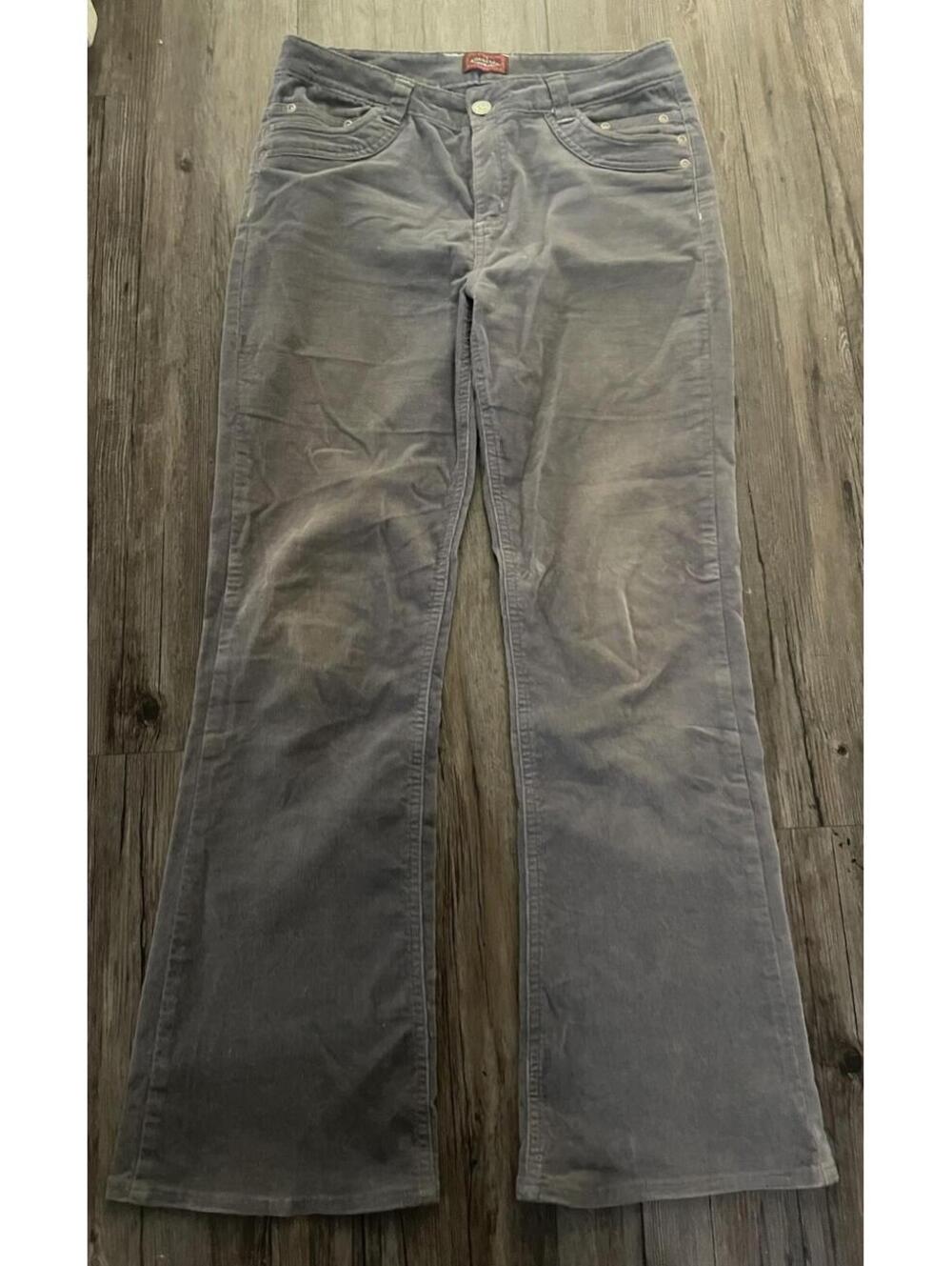 VTG Ellemenno Corduroy Flare Pants 30x29 Grey Faded Y2K
